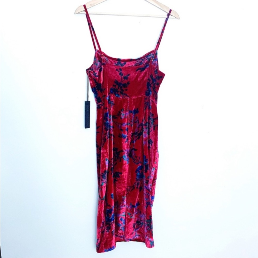 REVOLVE Red Velvet Floral Midi Dress - Picture 8 of 13